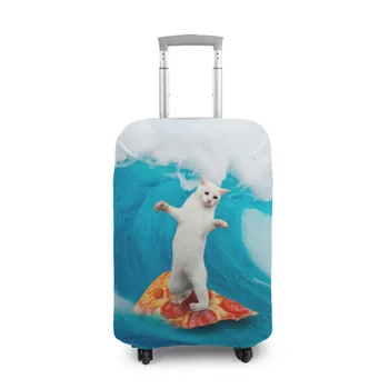 

Suitcase cover 3D cat surfer