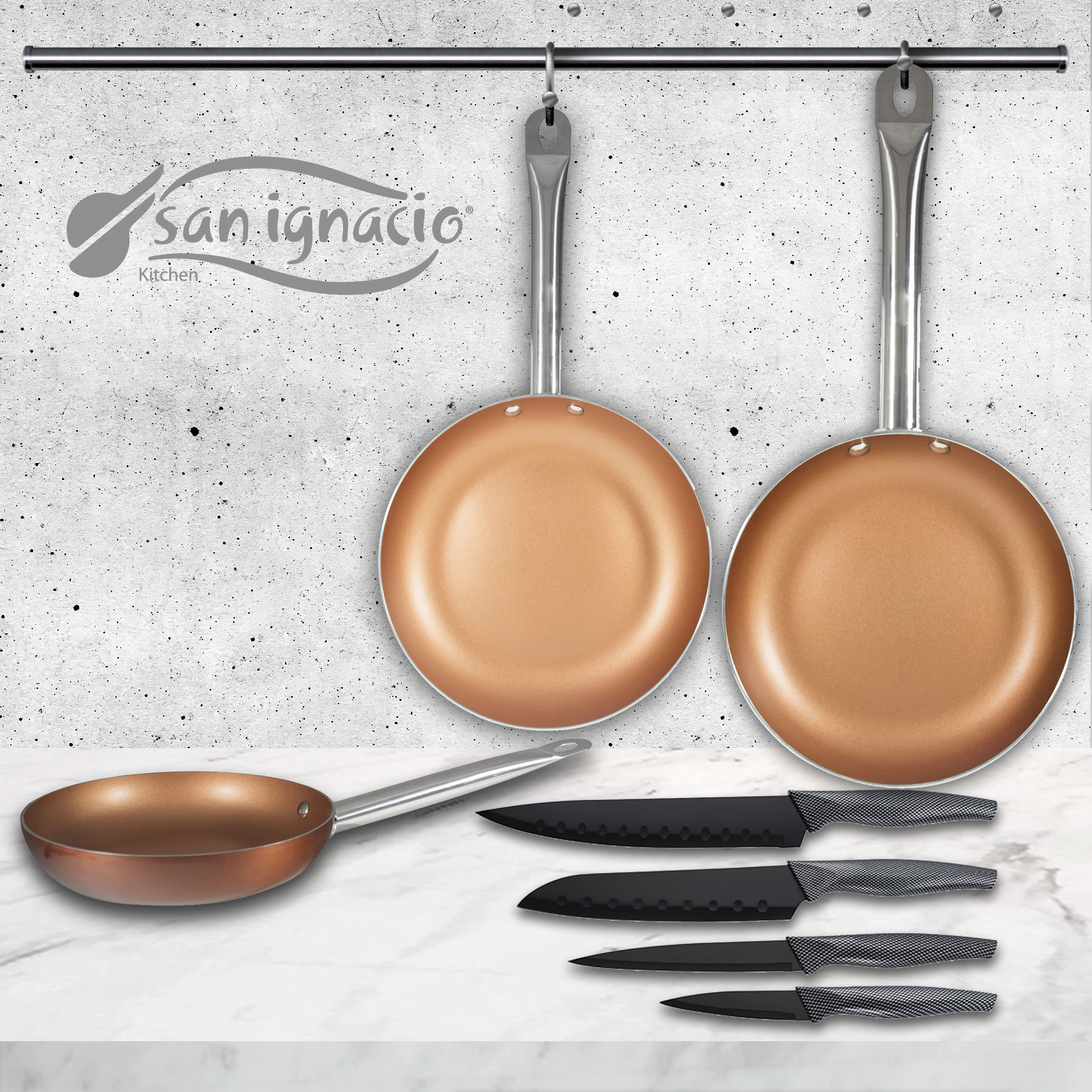 San Ignacio Non-stick Pans Kitchen Bateria (18/22/26 Cm) In Durable Pressed  Aluminum, Forged Aluminum Cooking Pots Suitable For Inducing And  Kitchenware In Stainless Steel Or Nylon - Pans - AliExpress