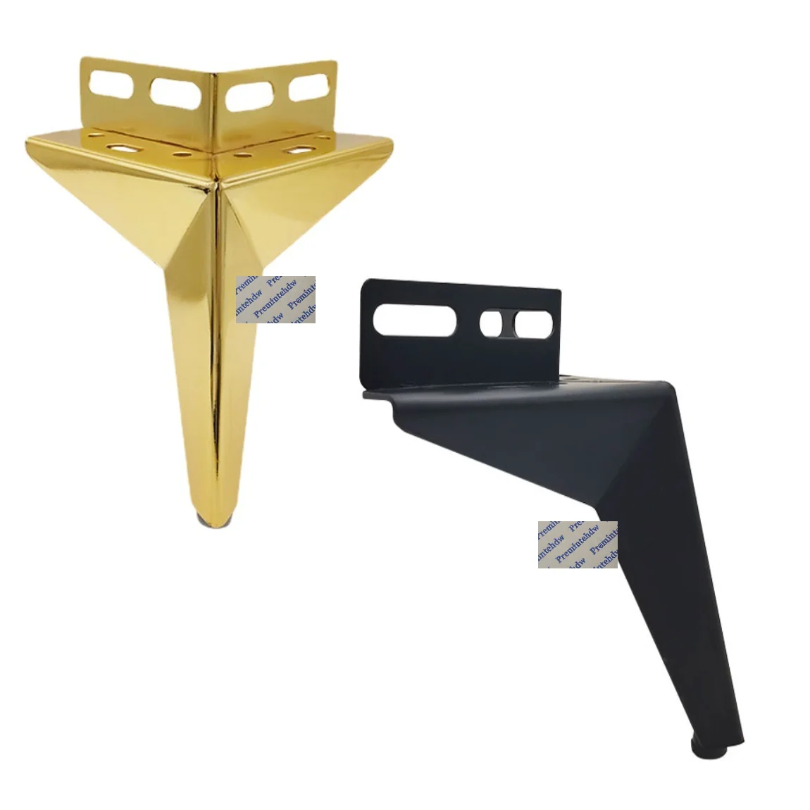 2Pcs Steel Furniture Feet With L Shaped Corbel For Bed Cabinet Cupboard Gold Matte Black