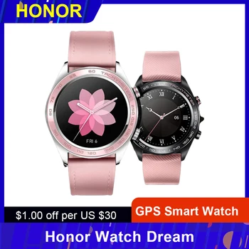 

Honor Watch Dream GPS Smart Watch 1.2-Inch AMOLED Color Screen 390*390 PPI 326 GLONASS BeiDou BT 4.2 Real-Time Heart Rate Sports