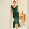 Adyce 2022 New Spaghetti Strap Lace Sleeveless Bandage Dress Sexy Women Green Midi Bodycon Club Celebrity Runway Party Dresses ► Photo 1/6