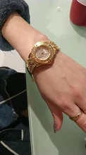 Relojes de oro con diamantes para mujer, pulsera femenina de marca de lujo con diamantes de imitación