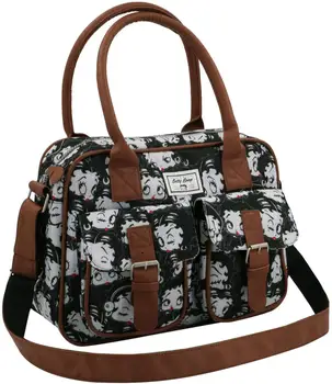 

BETTY BOOP Noir Shoulder bag with two pockets frontals with magnetic closing, Black