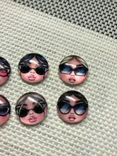 Matryoshka rusa, 10 Uds., mezcla de 12mm/18mm/20mm/25mm, cabujones redondos de cristal para hacer fotos