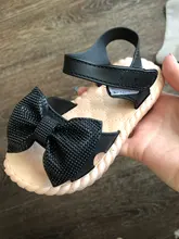 Zapatos de verano para niños, sandalias de princesa para niñas pequeñas, zapatos transpirables suaves con lazo