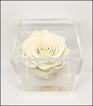

1088 Cuberose cube pink stabilized White 8cm 8x8x8-the cube with A genuine and own Eternal Rose, lasts longer than 5 years, not h