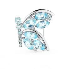 Серебряная брошь с топазами SUNLIGHT проба 925