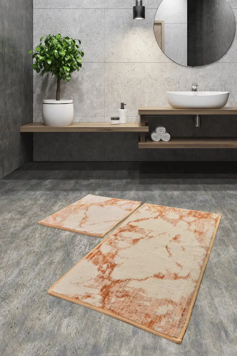 

Bath Mats Non Slip Anti Mould Mats Non Slip Anti Mould Sarah Flosl Cotton Mustard 2'Li Set 60X100 cm-50X60 Cm