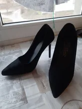Cresfimix mujeres lindo cómodo Flocado de zapatos de tacón alto dama de moda de primavera y verano Oficina zapatos de tacón negro b2912