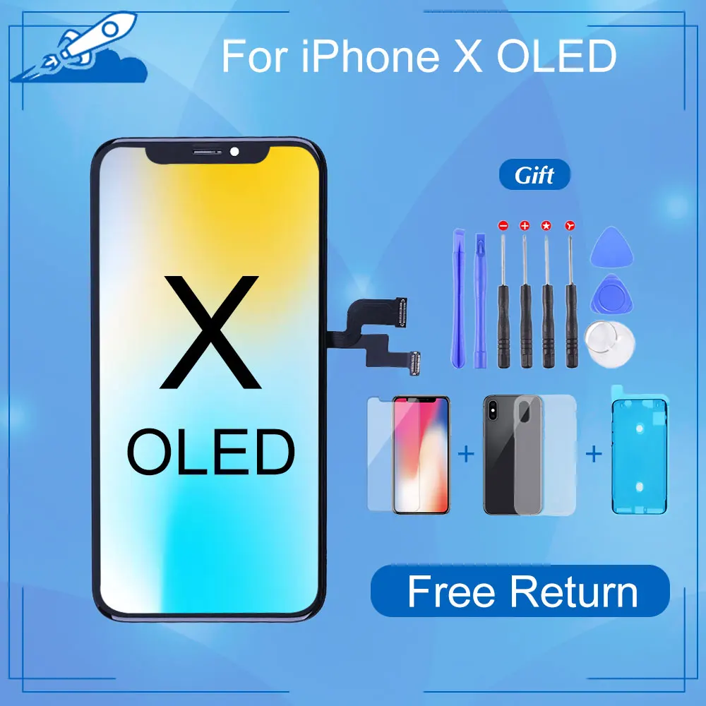 US $52.48 Best OLED Display For iPhone X LCD Touch Screen Display Assembly With 3D Force Touch Replacement No Dead Pixel With Repair Tools