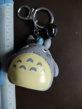 LLavero de animales de Totoro para hombre o mujer, llavero de piel con abalorio de Metal para bolso de coche