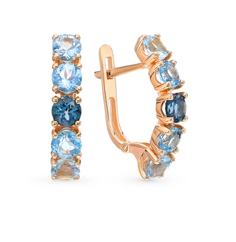 

Gold earrings with Topaz sunlight sample 585