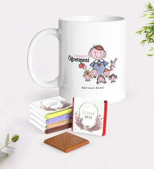 

Personalized Kindergarten Class Teacher White Mug and Chocolate Gift Seti-2
