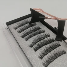 Pestañas postizas magnéticas 3D, 5 imanes, 8 Uds., duraderas, hechas a mano, de visón Artificial Natural, con pinzas