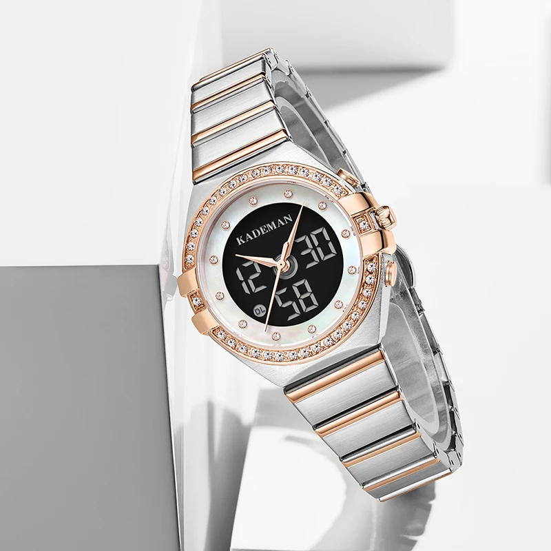 Kademan Top Luxury Brand Lady Fashion Casual Simple Steel Mesh Strap Women Watches Wristwatch Gift for 4