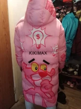 Parka Jacket Padded-Coat Character Women Hooded Spring Winter Cotton Thick White Black