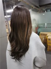 Pequeña LANA sintético Ombre negro marrón de oro con pelucas con reflejos largo ondulado resistente al calor de la parte media Cosplay pelucas para mujeres