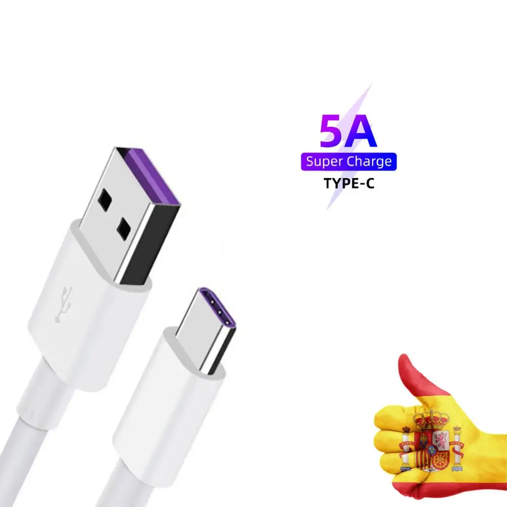Cavo Usb Tipo C Cavo Di 1 M-5A De Datos De Sobrecarga Caricatore Usb Para Huawei P30 P20 Cargador De Teléfono Móvil