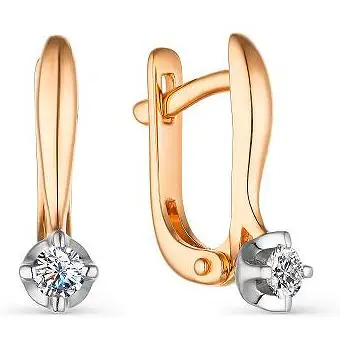 

Alcor earrings with 2 diamonds in red gold