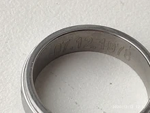 Vnox Mens personalización gratis grabado anillos de Spinner para mujer 6MM de acero inoxidable nombre especial significado anel alianza Bijoux