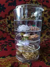 Earrings Jewelry-Box Ring-Storage-Box Beauty-Container Cosmetics Rotatable Creative New-Fashion