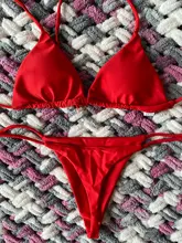 2 uds Bikini Conjunto de sujetador acolchado mujeres-e sólido baño venda traje de baño