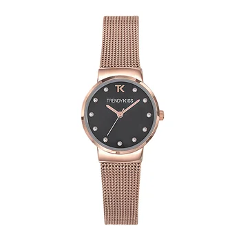 

Watch female TrendyKiss Kirsten mesh-analog-shell round metal wrist milanais