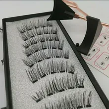 Pestañas postizas magnéticas 3D, 5 imanes, 4 pares, hechas a mano, naturales, de visón Artificial, con pinzas