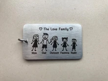 Love Cute Keychain Keyring-Bag Charm Engraved Present Parents Gifts Family for Children