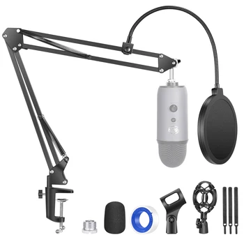 

Neewer Upgraded NW-35 Pro Mic Stand Sturdier Microphone Arm Stand For Blue Yeti Snowball Ice,Suspension Boom Scissor +Pop Filter
