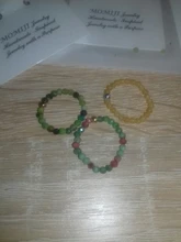 Anillo de Anillos de piedra Natural hecho a mano bohemio para mujer, con cuentas de acero inoxidable, multicolor, cuerda elástica, promesa de boda, ajustable