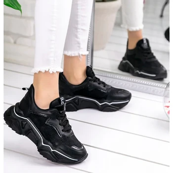 

Vira Black Skin White Stripe Sports Shoes