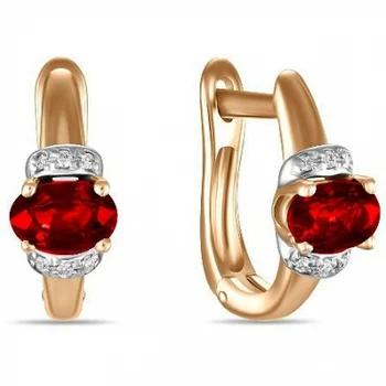 

Lucas gold earrings with rubies and diamonds in red gold