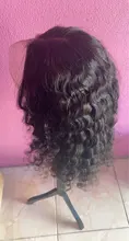 Pelucas rizadas de cabello humano de 30 pulgadas, pelo 13x6 con rizos profundos, onda de encaje, de cabello humano, brasileño, sin pegamento, nudos blanqueados pre-arrancados, para mujeres negras