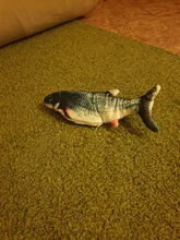 Muñeco eléctrico de peluche con forma de pez en movimiento para niños, juguete interactivo con carga USB para mascotas