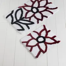 Коврики для ванной нескользящие Противоскользящие коврики противоскользящие натуральные красные 2'Li набор 60X100 см-50X60 см