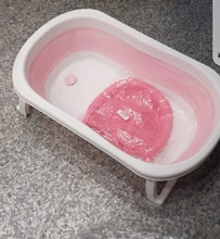 Bañera plegable grande para bebé, Cubo de baño portátil, base antideslizante, bañeras de baño portátiles para bebés recién nacidos, bañera antideslizante para niños