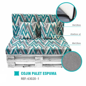 

Back cushion pallet sponge set 4 Pieces, include Up Seat and Respaldo, Ideal for garden, Terrace, courtyard balcony
