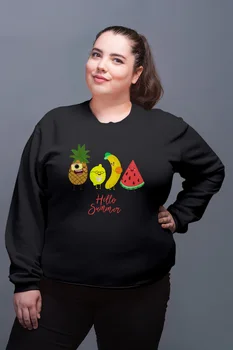 

Angemiel Wear Hello Summer Tropical Black Women Sweatshirt