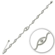 Серебряный 925 пробы браслет с цирконием