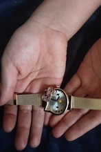 UTHAI CQ20-reloj de cuarzo con correa de acero para niños y mujeres, relojes de pulsera coloridos con dibujos animados de calidad