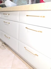 NAIERDI Solid Zinc Alloy Gold Cabinet Handles for Furniture Drawer Knobs Cabinet Pulls
