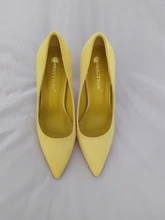 Big Tree zapatos de las mujeres de moda Zapatos de tacón alto blanco negro amarillo del talón zapatos de las señoras fiesta, nupcial, boda zapatos de mujer tacón 9CM.