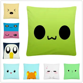 

Cute Face Smiley Face Expression Cartoon Soft Short Plush Cushion Cover Pillow Case for Home Sofa Car Decor Pillowcase 45X45cm