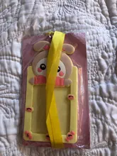 8 tipos Linda forma Animal sujetadora de tarjetas de identificación tarjeta de negocios de silicona cubierta de la caja con cuerda Protector de suministros para estudiantes