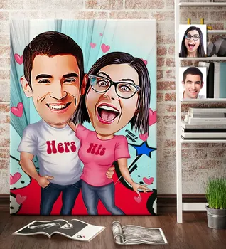 

Personalized Valentine Cartoon Canvas Table (70x100 cm.) 5