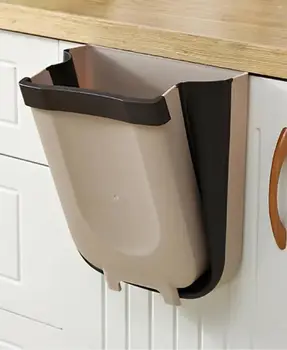 

10L Wall Mounted Folding Waste Bin Kitchen Bucket Fast Shipping Turkey Door Hanging Trash Garbage Car Can Wall Mounted Foldable