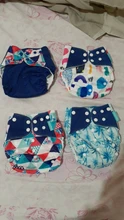 Reusable Baby Nappy Diaper-Cover Pocket-Diaper OS New-Print Hot-Sale 4pcs/Set