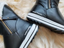 Ankle-Boots Plush Girls Boys Winter Flat Zipper ISSIENA Down with PU Snow Snow