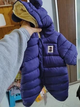 Ins 2021 otoño e invierno Bebé ropa de bebé nuevo bebé niños gruesa mono de algodón de manga larga de las niñas mameluco con capucha 3-12 meses